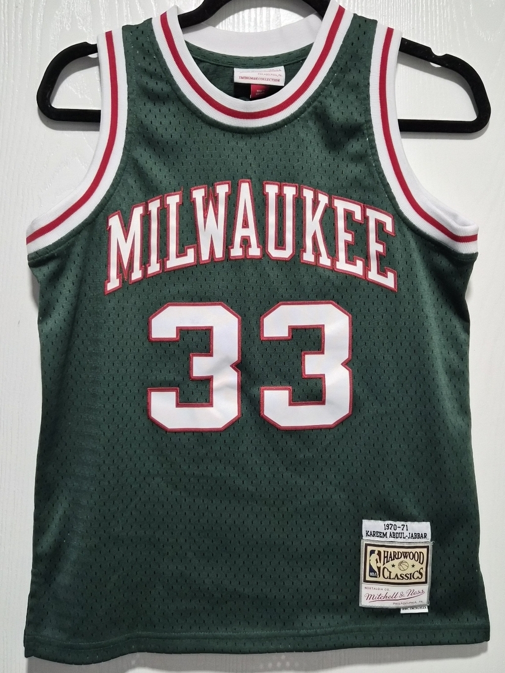 Mitchell & Ness Hardwood Classics 1970 Kareem Abdul Jabbar Milwaukee Bucks Kids
